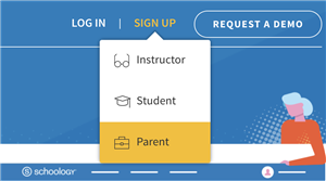 Log in/sign up Schoology banner 